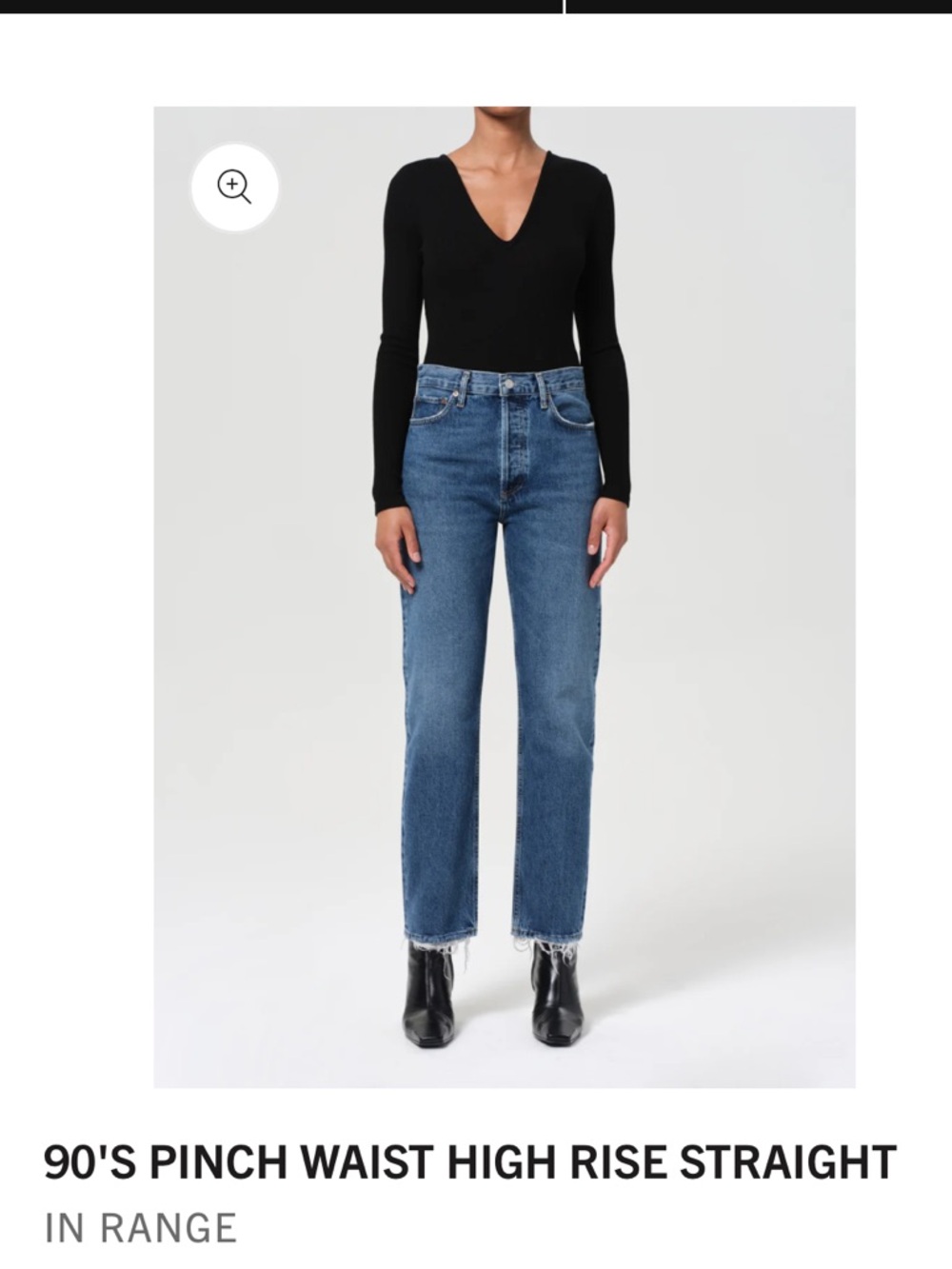 Agolde 90's Pinch Waist High Rise Straight Jeans - Blue